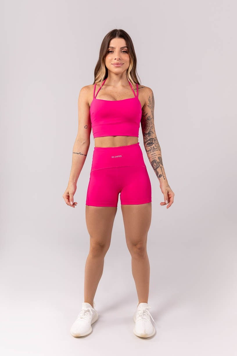 Top Decote Reto com Alças Duplas (Rosa) | Ref: K3926-A