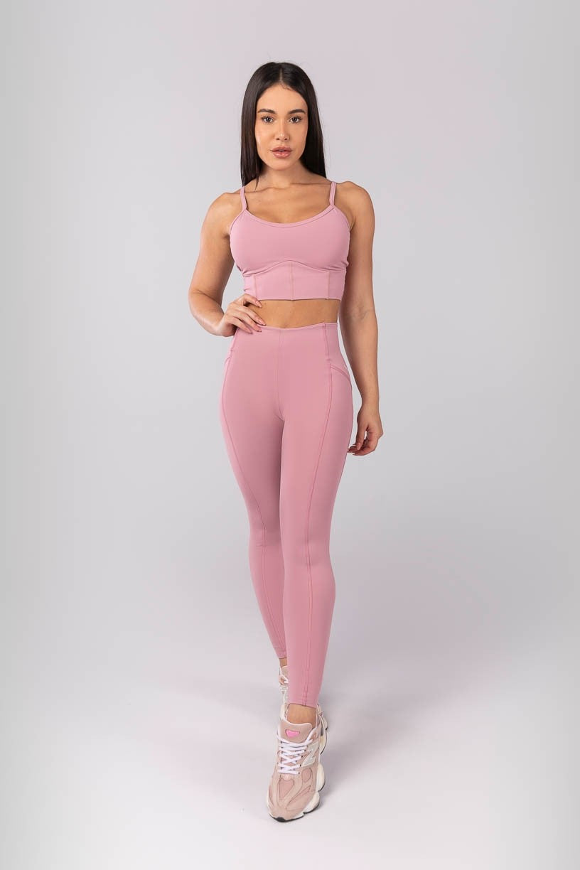 Calça Legging com Coberturas (Rosa Claro) | Ref: K4103-D