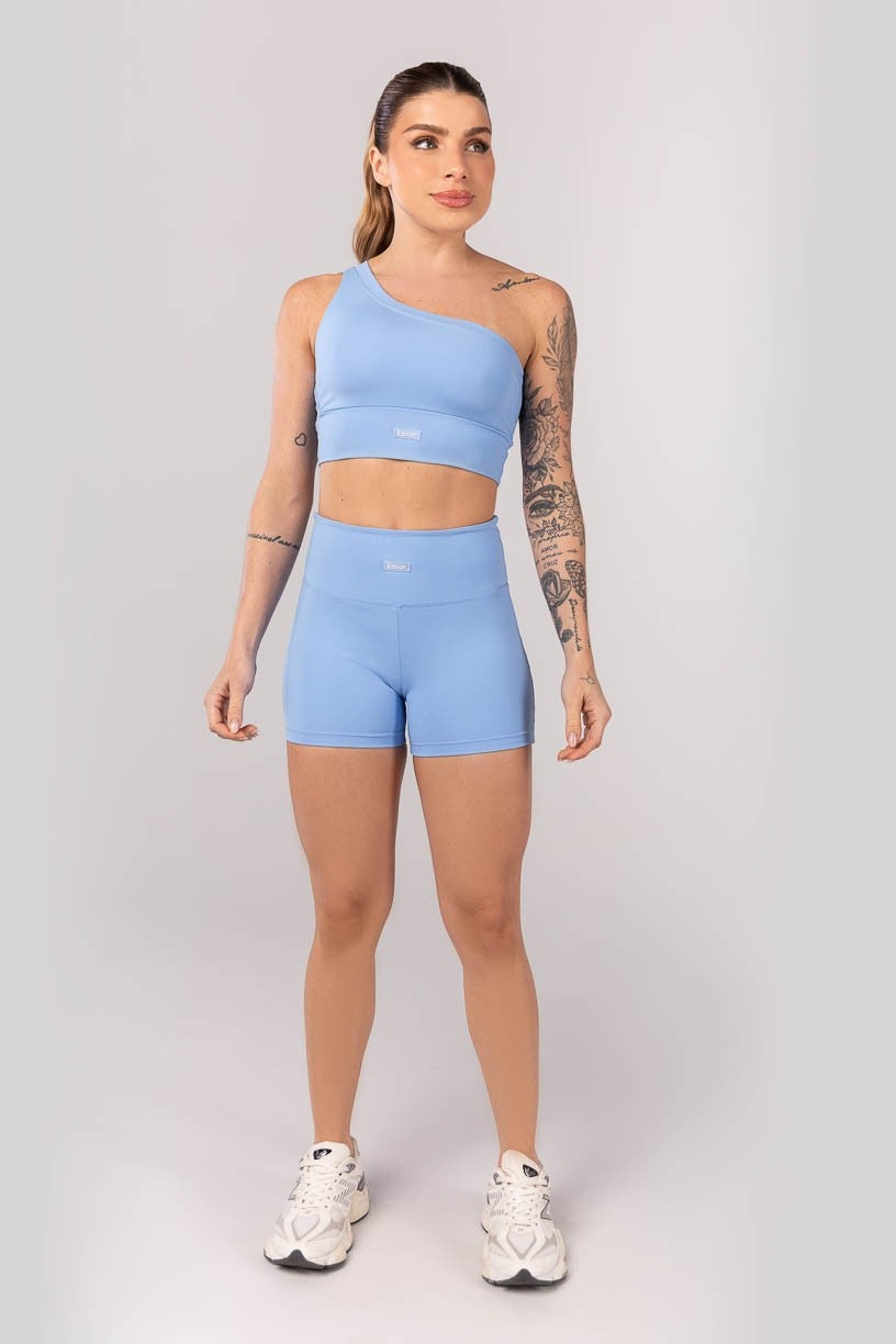 Top Assimétrico com Emborrachado (Azul Claro) | Ref: K4235-A