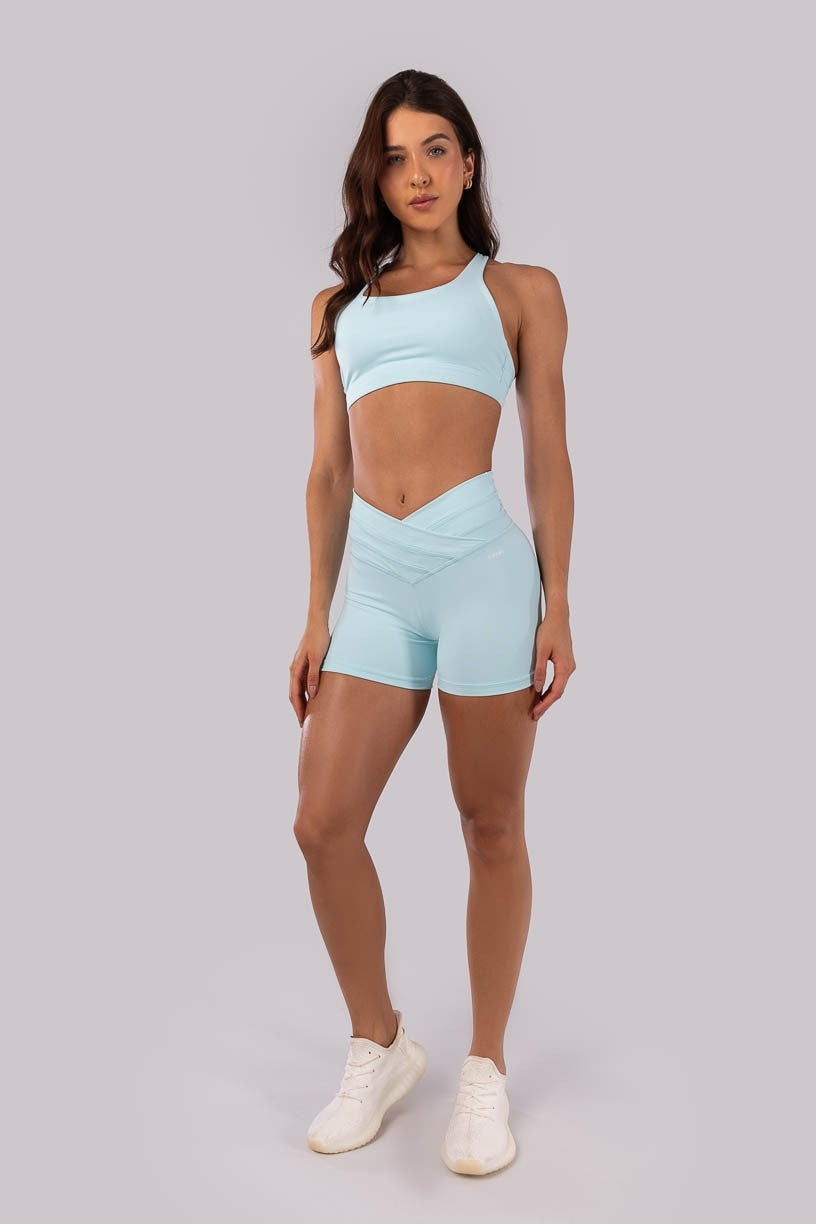 Top com Alças Triplas Cruzadas nas Costas (Azul Bebê) | Ref: K4517-B