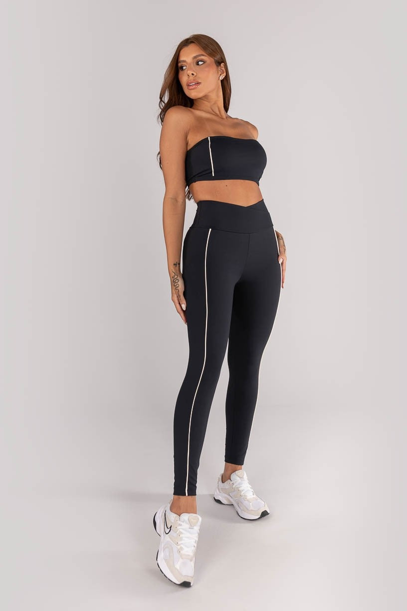 Top Faixa com Vivo (Preto / Vanilla) | Ref: K4619-A