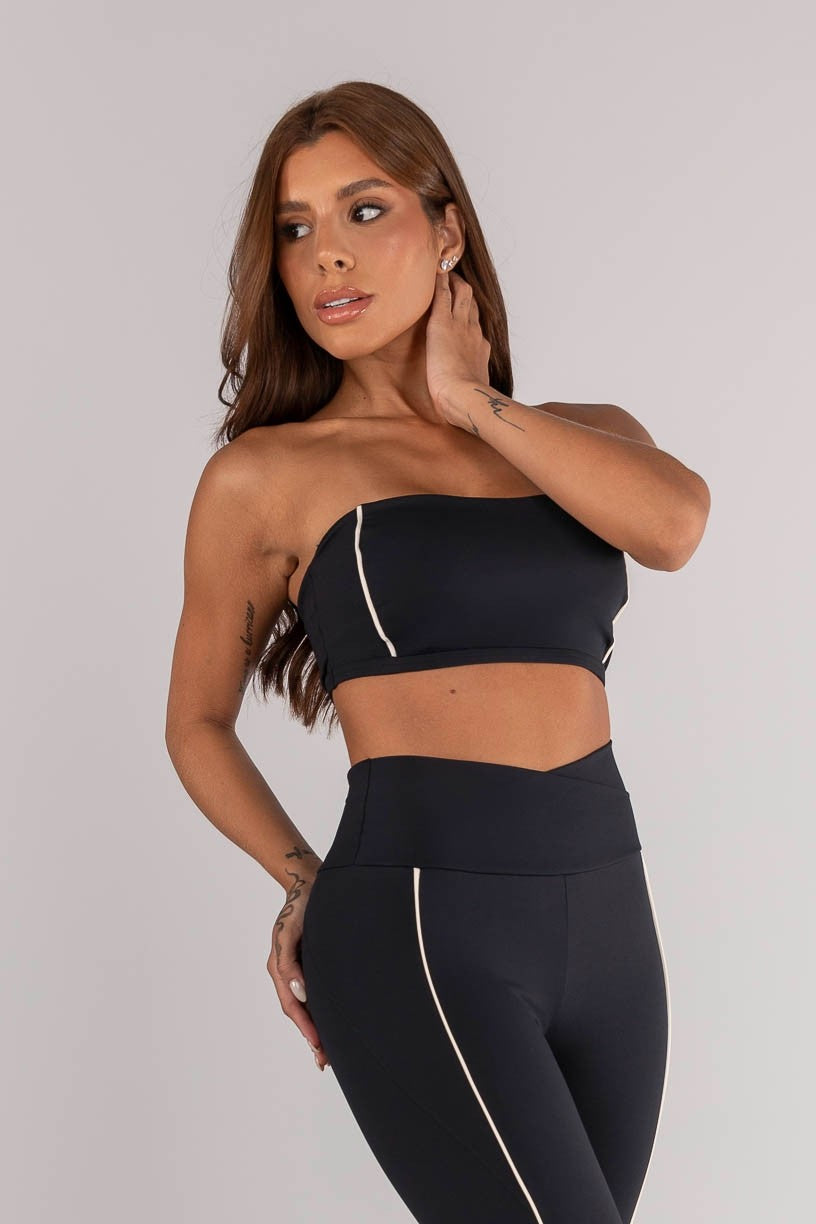 Top Faixa com Vivo (Preto / Vanilla) | Ref: K4619-A