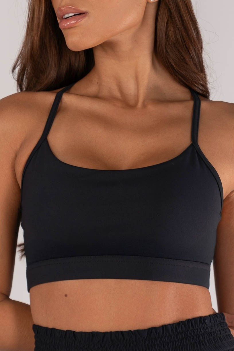 Top Alças com Recorte Em Tule (Preto) | Ref: K4638-A