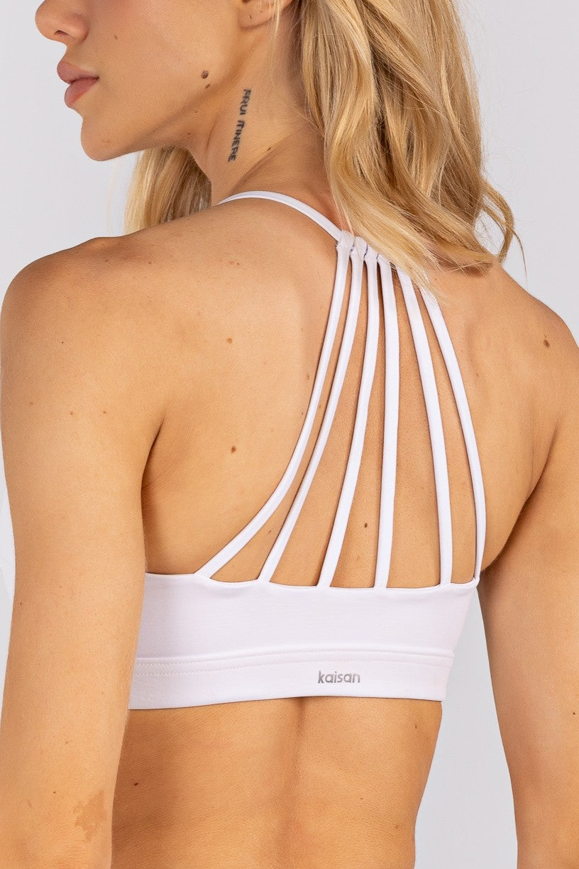 Top com Decote Alto Tiras nas Costas (Branco) | Ref: K4766-A