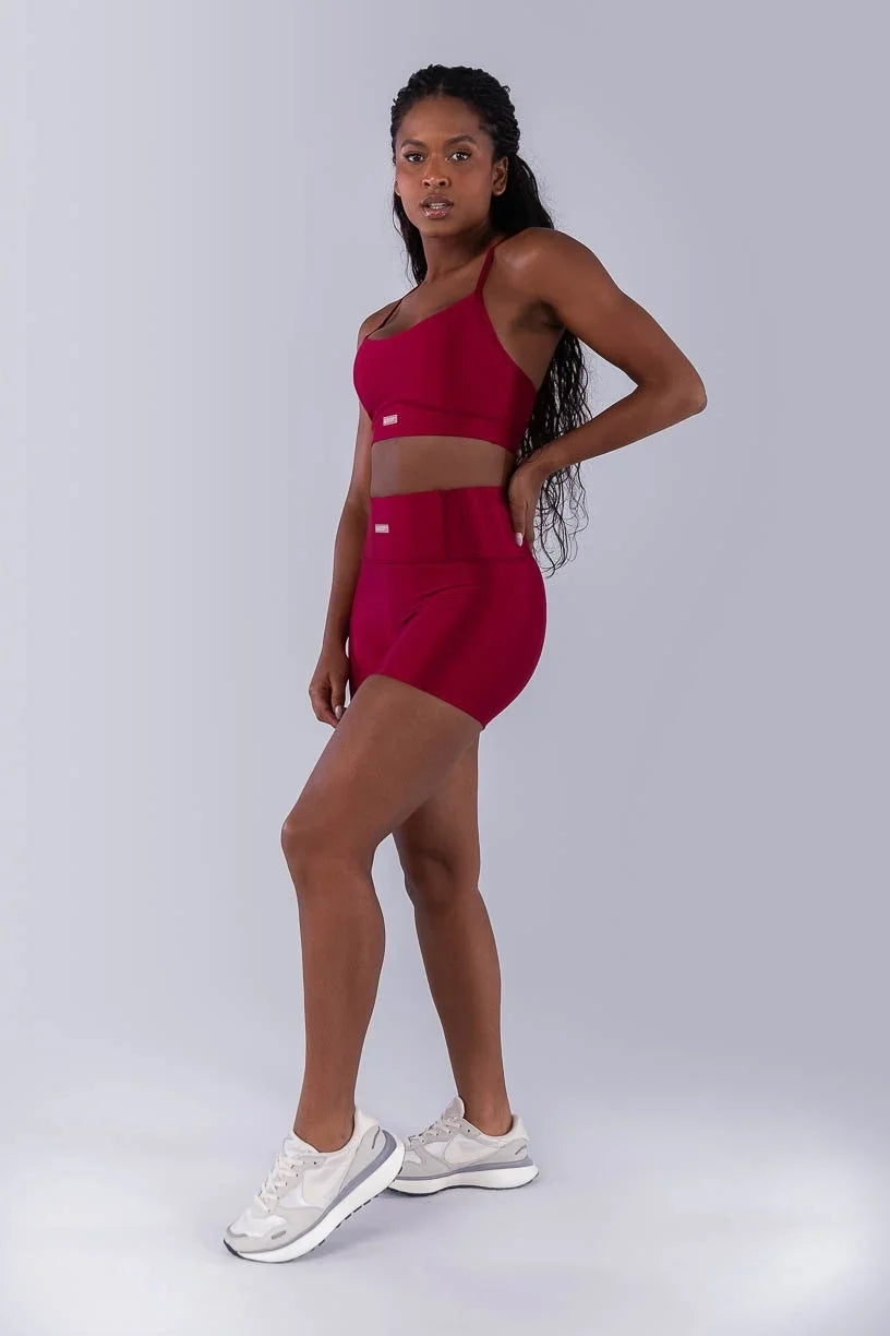 Short Canelado com Bolso no Cós (Cereja) | Ref: K4494-B