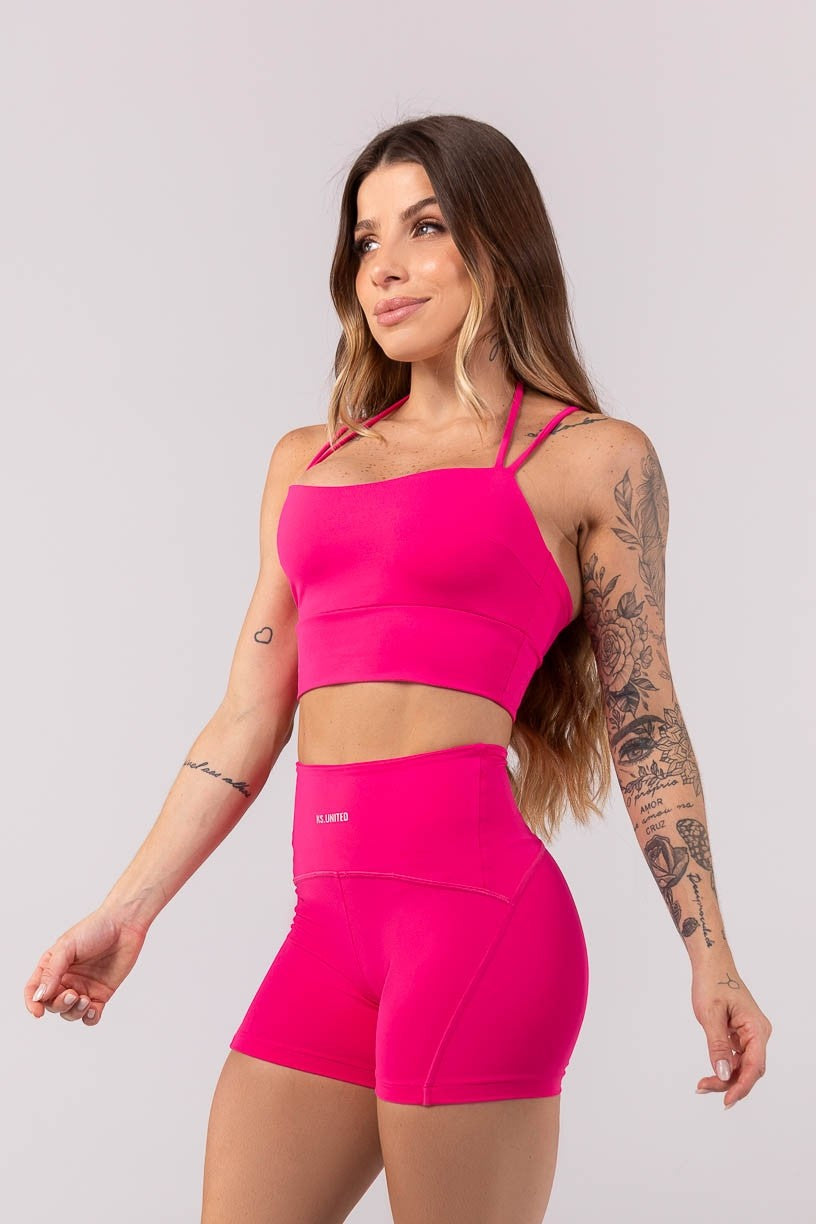 Top Decote Reto com Alças Duplas (Rosa) | Ref: K3926-A