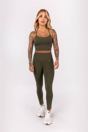 Top com Alças e Costas Abertas (Verde Militar) | Ref: K3991-B