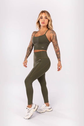 Top com Alças e Costas Abertas (Verde Militar) | Ref: K3991-B