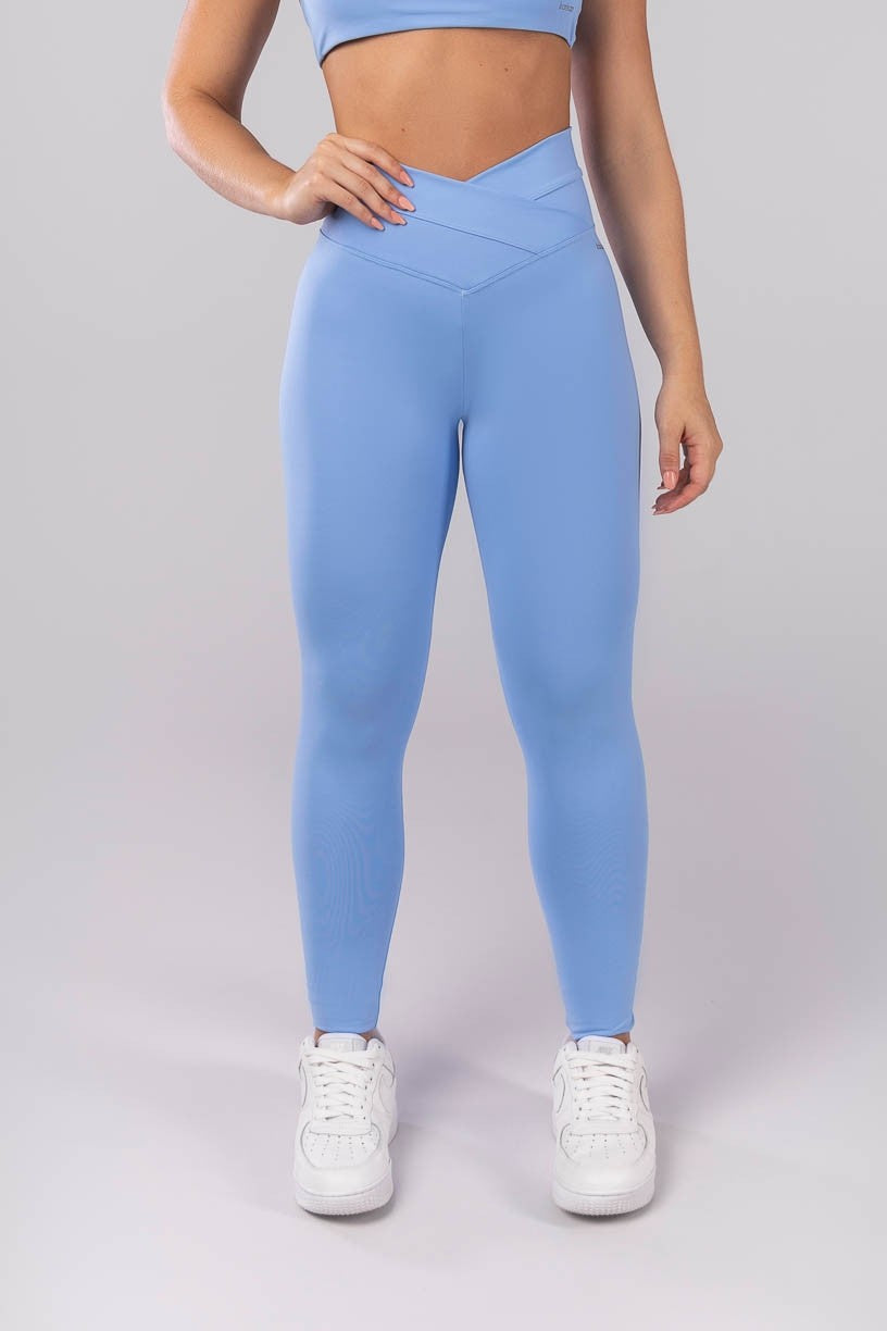 Calça Legging com Cós Transpassado Frente e Costas (Azul) | Ref: K4042-D