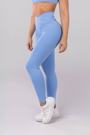Calça Legging com Cós Transpassado Frente e Costas (Azul) | Ref: K4042-D