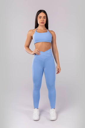 Calça Legging com Cós Transpassado Frente e Costas (Azul) | Ref: K4042-D