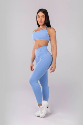 Calça Legging com Cós Transpassado Frente e Costas (Azul) | Ref: K4042-D