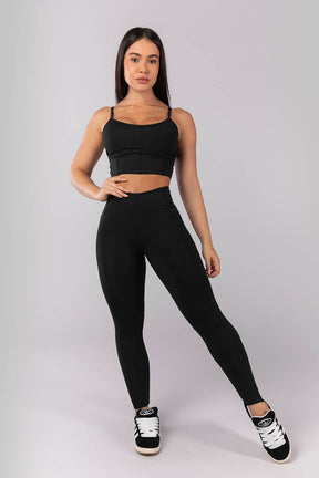 Calça Legging com Coberturas (Preto) | Ref: K4103-B