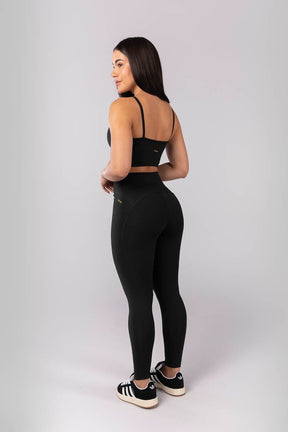 Calça Legging com Coberturas (Preto) | Ref: K4103-B