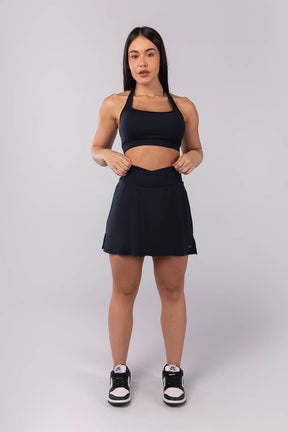 Short Saia com Cós Transpassado (Preto) | Ref: K4066-A