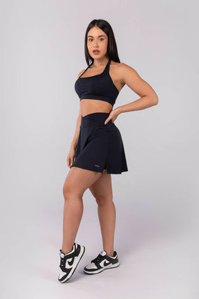 Short Saia com Cós Transpassado (Preto) | Ref: K4066-A