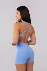 Top Aberto nas Costas com Alças Cruzadas (Azul) | Ref: K4041-D