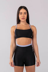 Top com Alças e Tiras Cruzadas (Preto / Azul Claro) | Ref: K4115-B