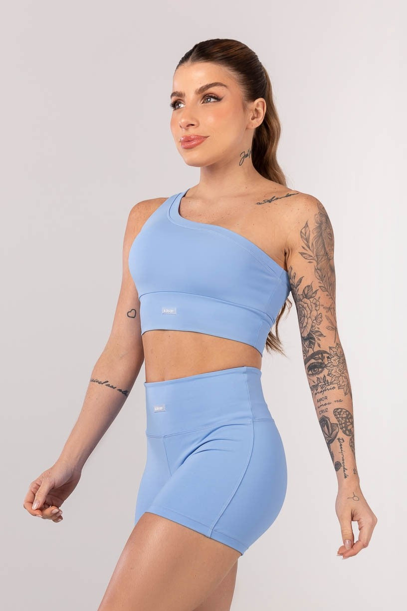 Top Assimétrico com Emborrachado (Azul Claro) | Ref: K4235-A