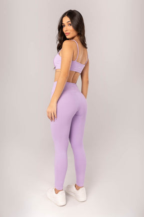 Calça Legging com Cobertura Contrastante (Lilás) | Ref: K4015-C