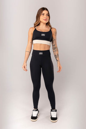 Top Bicolor com Alças Duplas (Preto / Bege) | Ref: K4331-A
