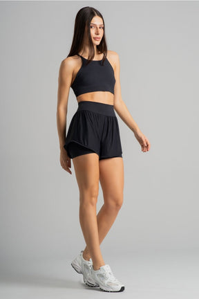 Short Duplo com Cós Anatômico (Preto) | Ref: K4767-B
