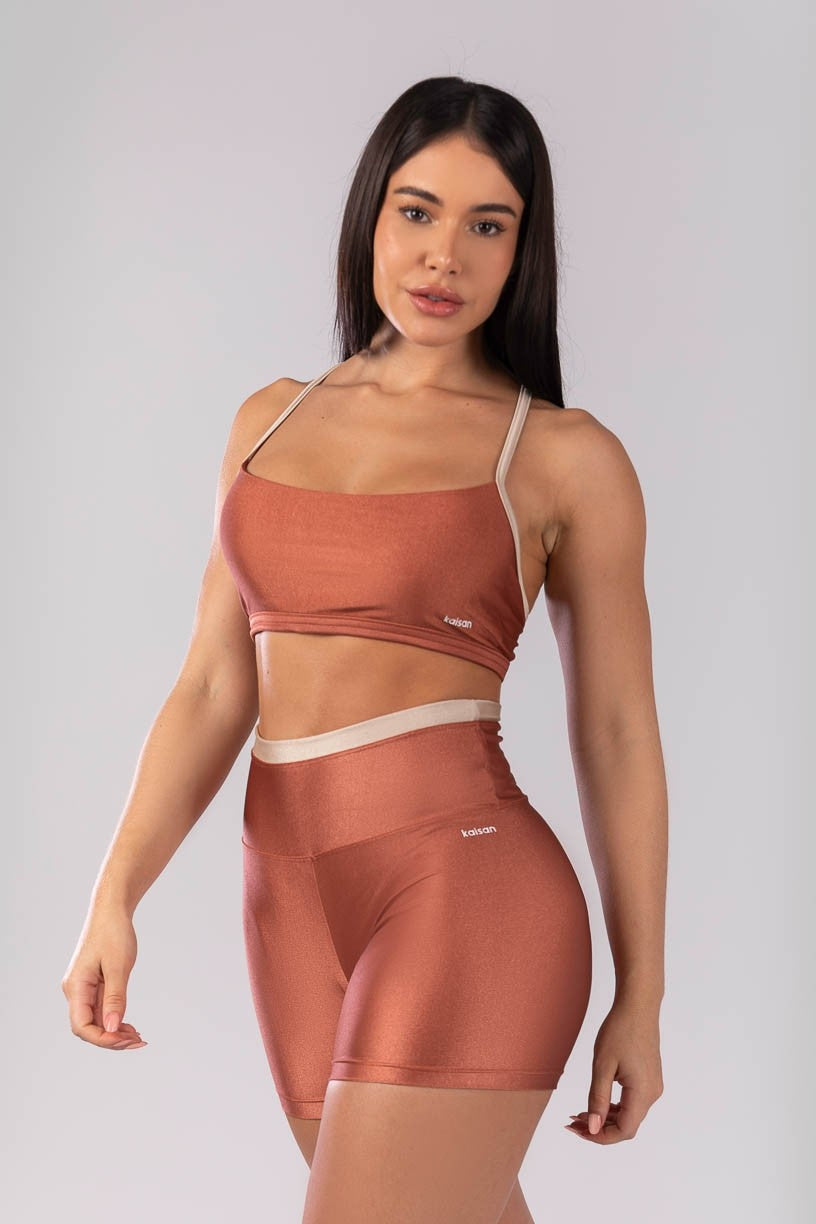 Short com Vira (Cobre / Bege) | Ref: K4117-A