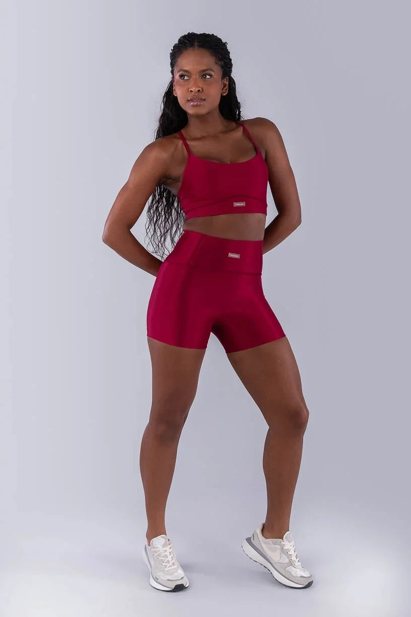 Short Canelado com Bolso no Cós (Cereja) | Ref: K4494-B
